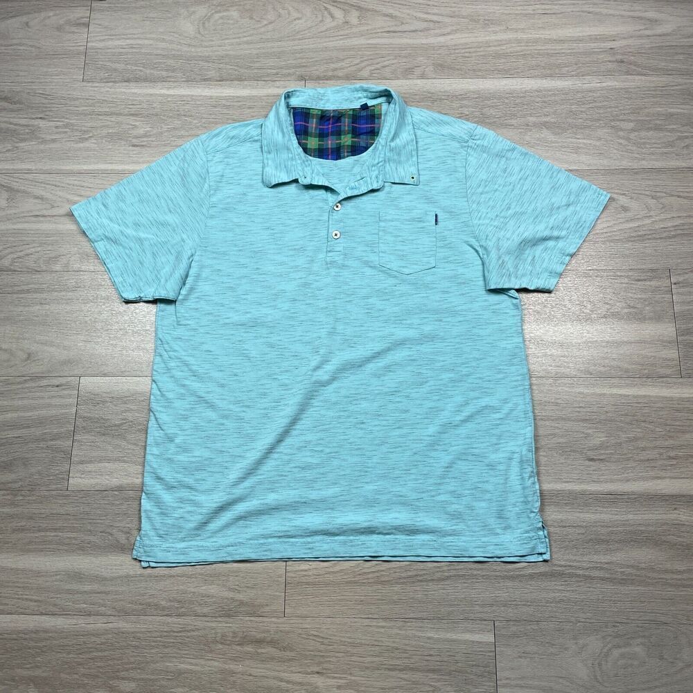 William Murray Polo Shirt Mens Extra Large Blue Golf AOP Stretch Short Sleeve